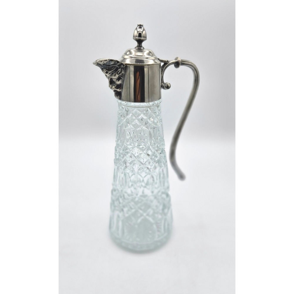Falstaff Silverplated Cut‎ Glass Pitcher / Decanter from England